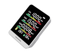 Healvian Sensor Portátil de Co2 Detector de Calidad del Aire Medidor Multifunción de Gases Tvoc Humedad y Temperatura Pantalla a Color Recargable por USB para Hogar Oficina y Coche