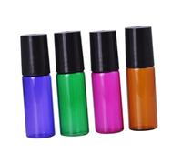 Healvian Set de 4 Botellas Rodillo de 5 Ml para Perfume y Líquidos, Material Sintético Portátil Prueba de Fugas, Ideales para Uso al Aire Libre y Viajes Color Aleatorio