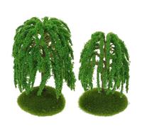 Healvian Set de 6 Mini Árboles Artificiales de Sauce para Maquetas Árboles Miniatura de Plástico 8 CM y 10 CM Decoración de Paisajes para Dioramas Trenes y Modelos Arquitectónicos