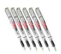 Healvian Set de 6 Plumas Estilográficas de Caligrafía Diseño Transparente Único, Punta de 0.7 a 2.9 Mm, Plástico Compacto y Cómodo para Uso en Casa y Exámenes