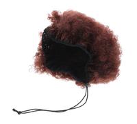 Healvian Short Curly Afro Wig Large Synthetic Fiber Bun Elastic Fluffy Costume Hair For Halloween Party Natural African Style For Women Cosplay