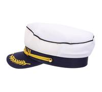Healvian Sombrero Barco Blanco Transpirable para Cosplay Fiesta Náutica Adulto Unisex