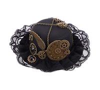 Healvian Sombrero De Copa Retro Steampunk Accesorio Pelo Pequeño De Plástico Para Fiestas De Performance