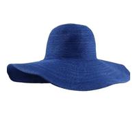 Healvian Sombrero de Paja de Playa para Mujer ala Ancha Flexible, Protección Solar, Color Azul, Diseño Plegable Adecuado para Viajes al Aire Libre y Días Soleados