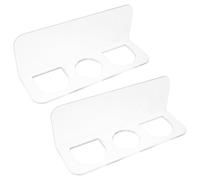 Healvian Soporte de Pared Adhesivo para Cepillos de Pelo Acrílico Transparente, Estante Organizador para Peines 3 Ranuras, Paquete de 2 Unidades para Baño y Cuidado del Cabello