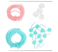 Healvian Sujetadores de Puntadas para Tejer de Caucho Resistente, Juego de 2 Cierres de Cordón Hueco para Agujas, Kit Multipropósito para Crochet y Proyectos Diy, Colores Rosa y Verde