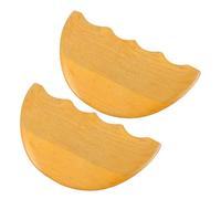 Healvian Tablas de Raspado Gua Sha de Madera Natural 2 Piezas Semi-circular para Masaje Corporal y Facial, Herramienta de Masaje Relajante para Uso en Bienestar y Reducción de Estrés
