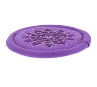Healvian Tapete Bordado para Cuenco Tibetano y Tetera de Algodón Púrpura, Cojín Flexible para Meditación en Sala Budista Arte Decorativo Tradicional