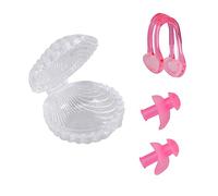 Healvian Tapones Oídos y Pinza Nasal De Silicona Rosa, Kit 1 Unidad, y Suave, Para Natación y Deportes Acuáticos, Protección Nasal y Auditiva, Adultos y Nadadores