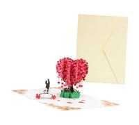 Healvian Tarjetas de Felicitación San Valentín 3D Diseño Árbol y Corazón Juego Resistente para Escribir Mensajes Papel de Obsequio Romántico para Parejas y Enamorados