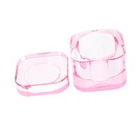 Healvian Taza Cepillo Arte Uñas Taza Uñas Manicura Plato Monómero Uñas Taza Plato Uñas Manicura Plato Mini Dappen Vidrio Vaso Cristal Cuenco Cuadrado Rosa