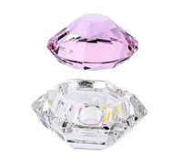 Healvian Taza de Cristal para Uñas con Tapa Contenedor Acrílico para Mezcla de Líquidos y Polvo Recipiente Ligero para de Uñas Profesional y Salón o Casa Color Rosa