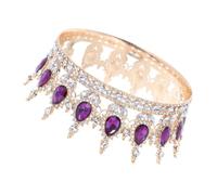 Healvian Tiara Enjoyada de Boda Estilo Barroco Dorada de Aleación Ligera y Cómoda para Novias y Niñas en Fiestas y Cumpleaños
