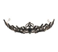 Healvian Tiara Negra Barroca Vintage para Mujer, Tocado de Boda Gótico Cristal, Diadema de Novia Resistente y Elegante para Graduaciones, Halloween y Eventos Obsequios