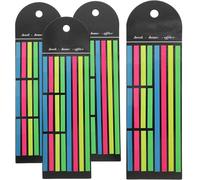 Healvian Tiras Resaltadoras Fluorescentes para Libros y Cuadernos Pestañas Adhesivas Finas y Largas para Anotaciones Marcador de Páginas Pequeño y Práctico Set de 16 Unidades 12 Cortas