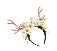 Healvian Tocado De Asta De Ciervo Mariposas y Flores Diadema Festiva Para Navidad Halloween y Eventos De Temporada Accesorio De Disfraz