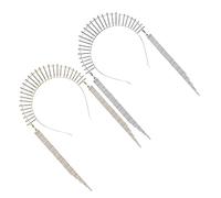 Healvian Tocado De Diadema De Boda Gemas De Imitación 2 Unidades Tamaño Único Dorado y Plateado Para Mujeres Accesorio Cabello Fiesta y Boda