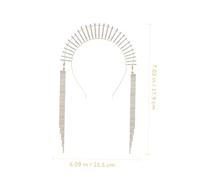 Healvian Tocado de Diosa y Diadema de Cristal 2 Piezas Borlas de Gemas de Imitación, Tamaño Único, para Mujeres en Bodas y Eventos, Accesorio Cabello Dorado y Plateado
