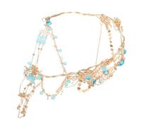 Healvian Tocado de Estilo Antiguo para Mujer Cadena de Gemas de Imitación con Borlas Frente Accesorio Cabello para Bodas y Representaciones Teatrales