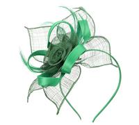Healvian Tocados verdes para mujer, para fiestas de té, banquetes, diadema de malla, tocado nupcial, pinza para el pelo, victoriano para carnaval.