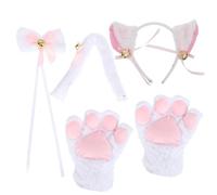 Healvian Traje De Chica Gato Diadema Orejas De Gato Rabo y Pata Para Cosplay Uso Baile De Máscaras y Actuación