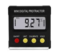 Healvian Transportador de Ángulos Digital Inclinómetro Digital Negro Mini Portátil Medición Relativa y Absoluta, Pantalla Lcd, para Carpintería y Construcción