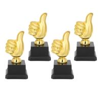 Healvian Trofeo de Pulgar para 4 Piezas de Plástico Pequeño, Premio de Concurso para Fútbol, Baloncesto y Danza, Trofeos Infantiles Ligeros para Competición Escolar y Fiestas