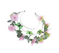 Healvian venda borla women novia para ser faja guirnalda hada tocados accesorios para el cabello de dama de honor diadema de boda tocado de flores diademas de flores para mujer tela