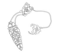 Healvian Women Anillos Joyería Del Anillo De Las Mujeres Dedo Del Pie Anillo De Cadena Consejo Anillo De Garra De Dedo Uña Equipo Anillo De Chicas Anillo De Dedo De Cadena Silver Metal
