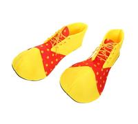 Healvian Zapatos de Grandes para Halloween y Cosplay Color Amarillo Puntera Roja y Puntos Talla Única Ideales para Disfraces y Fiestas Temáticas de Halloween