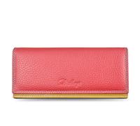 Heamsa - Carteras de cuero para mujer, tarjetero, largo, rojo 1