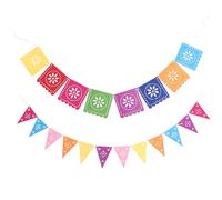 HEANUJJ 2 Juegos de Pancartas de Fieltro para Decoración de Fiesta Mexicana Temática de Piñata, Ideales para Fiesta Playa o Jardín, Ambiente Festivo y Colorido