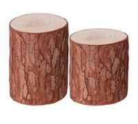 HEANUJJ 2 Piezas de Decoración Rústica Tocón de Madera Natural de Abeto, Mini Modelos de Troncos Pequeños para Manualidades DIY y Decoración de Escenas, Tamaño 5-6 Cm de Diámetro y