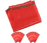 HEANUJJ 25 Bolsas de Malla Reutilizables Cordón para Productos Agrícolas, Color Rojo, Tejido de Malla Gruesa, Ideales para Almacenamiento en Cocina o Hogar