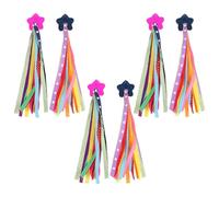 HEANUJJ 3 Pares de Borlas Decorativas Hechas de Plástico y Tela, Ideales para Añadir Diversión y Color al Recorrido para Manillar de Bicicleta y Scooter Infantiles
