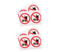 HEANUJJ 4 Pegatinas de Advertencia para No Comer ni Beber, Adhesivo de Pvc para Interiores en Ventanas y Puertas, Diseño Funcional y Estético, Práctico y Conveniente