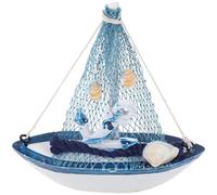 HEANUJJ Adorno de Madera Artesanal Estilo Mediterráneo Modelo de Barco Vela para Decoración del Hogar Protección Ambiental y Diseño Pequeño para Oficina o Entrada