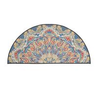 HEANUJJ Alfombra Semicircular Bohemia de Poliéster 40x80 Cm Antideslizante Absorbente para Baño y Entrada, Felpudo Decorativo de Estilo Étnico para Hogar y Dormitorio