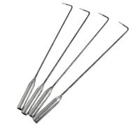 HEANUJJ Atizador de Acero Inoxidable para Fogatas 41 Cm 4 Piezas Mango Largo Anti-escaldaduras para Barbacoa y Estufas, Gancho para Quitar Cenizas, Accesorio Práctico para Color Aleatorio