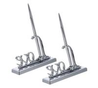 HEANUJJ Bolígrafos de Boda Material ABS con Soporte en Forma de Corazón para Firmar, 2 Piezas Acabado Plateado Elegante, Adecuado para Bodas y Aniversarios