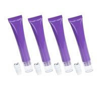 HEANUJJ Botellas Roll-on Rellenables para Crema de Ojos 20g, Tubos Flexibles para Gel No Graso, Masajeador Facial Portátil Violeta 4 Piezas para Cuidado Piel y Viaje