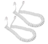 HEANUJJ Cables telefónicos en espiral para línea fija, 2 piezas de PVC y cobre blanco, accesorios para teléfono para uso doméstico y profesional, sin enredos