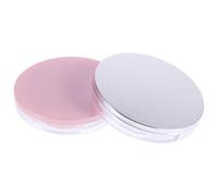 HEANUJJ Caja de Polvos de Maquillaje Suelto 5g Ultra Delgada, 2 Unidades, Estuche Portátil Polvo Compacto y Puff en Color Plata y Rosa para Viajes y Uso Diario