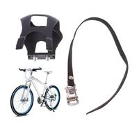 HEANUJJ Calapiés para Bicicleta de Carretera con Correas Fijas, Plástico Resistente y Banda Ajustable, 2 Piezas Antideslizantes para Pedales Ciclismo