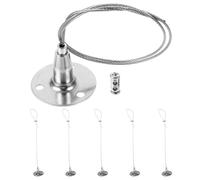 HEANUJJ Colgador de Cuadros Gancho de Alambre y Cable de Suspensión, Sistema de 5 Piezas para Colgar Carteles y Cortinas en Galerías y Decoración de Interiores