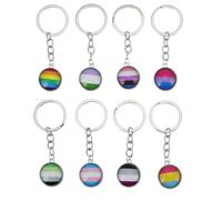 HEANUJJ Conjunto de 8 Llaveros de Acero Inoxidable Diseño de Arcoíris para Decoración de Equipaje y Cumpleaños, Resistentes Decoloración Deslustre Varios estilos