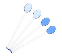 HEANUJJ Cucharas de Vidrio Transparentes Mango Largo, 4 Piezas, Resistentes al Calor, para Café, Leche, Postres y Bebidas, Multifuncionales para Uso en Hogar y Restauración