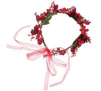 HEANUJJ Diadema de Novia Navideña Frutos Simulados Rojos, Delicado Accesorio Cabello, Diadema Elegante para Bodas y Fiestas, Decoración Cabello de Dama, Adecuado para Navidad