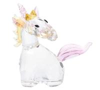 HEANUJJ Figura de Animal de Cristal Unicornio Pequeña Decorativa para Escritorio y Estantería, Adorno para Hogar y Oficina Colores Vivos, Adecuado para Embellecimiento de Ambientes