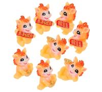 HEANUJJ Figuras de Resina del Año del Caballo 2026, 8 Piezas Miniaturas Decorativas Chinas, Símbolos Auspiciosos Feng Shui, Estatuas Compactas para Decoración de Escritorio y Obsequio